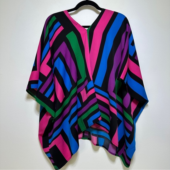Minkas | Multicolor Geometric Print Cover-Up Top - Picture 3 of 3